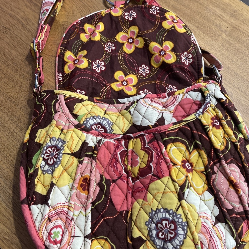 Vera Bradley Buttercup Saddle Up Bag-Crossbody-Shoulder Bag-Silver Ring - Picture 4 of 10